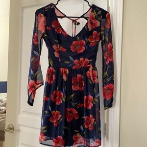 Navy Floral Hollister Dress